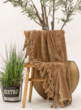 Plaid Ziggy Tobacco Brown Fleece 140x180 Bruin Sfeer