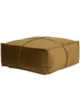 Poef Honey Velvet Honing Geel Vierkanten