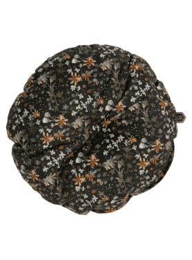 Sierkussen Vogue Fluweel Aquarel Flower Zwart Knoop Rond
