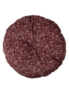 Sierkussen Vogue Fluweel Sprinkle Flower Chestnut Knoop Rond
