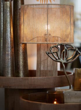 Tafellamp Bruin Jute Naturel Rond