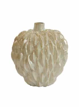 Vaas Wit Parelmoer Keramiek Rond