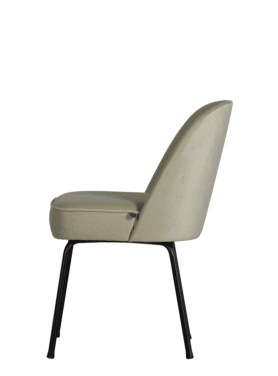 Vogue Eetkamerstoel Fuweel Zwart Onderstel Pistache Schuin