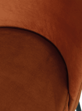 Vogue Eetkamerstoel Fuweel Zwart Onderstel Roest Close