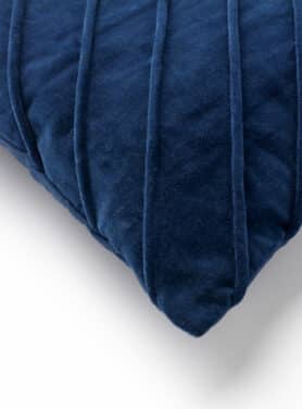 Blauw Velvet Sierkussen Met Biezen
