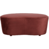 Bankje Macaroni Fluweel Chestnut 110cm Kronkel Poef Hocker Stof