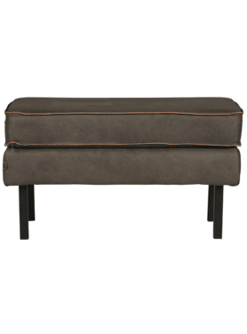 Hocker Rodeo Op Poten Army Leer 2 Lagen Poef Recht