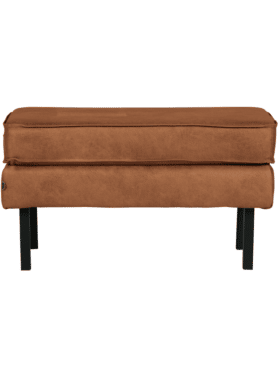 Hocker Rodeo Op Poten Cognac Leer 2 Lagen Poef Recht