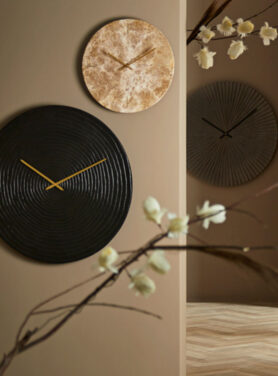 Klok Relief Gestreept Zwart