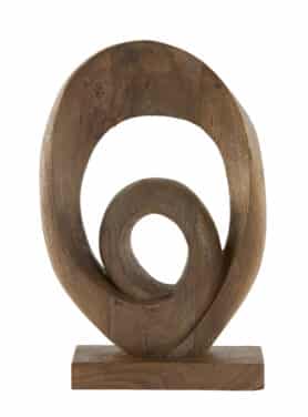 Ornament Donkerbruin Hout Rond