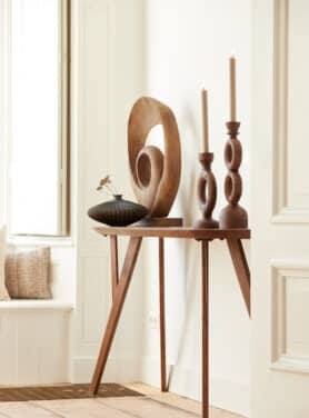 Ornament Hout Ovaal Bruin