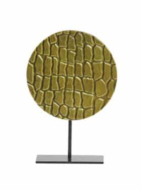 Ornament Op Voet Brons Zwart Relief