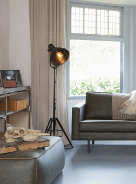 Poef Rodeo Army 120x60 Leer Rechthoek Schuin