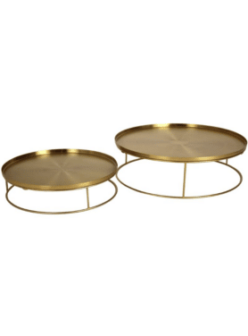 Bijzettafel Set Van 2 Goud