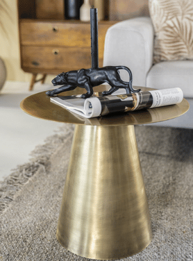 Bijzettafel Antiek Brons Rond