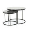 Salontafel Set Romeo Marmer Zwart Onderstel Ijzer