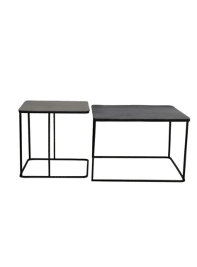 Salontafel Vierkant Zwart 2 Delig