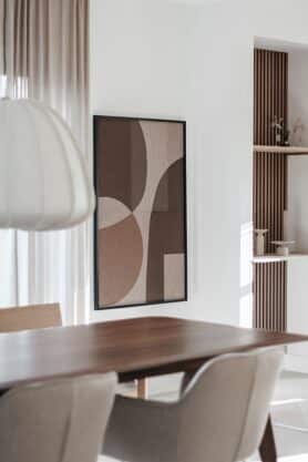 Wanddecoratie abstract bruine cirkels