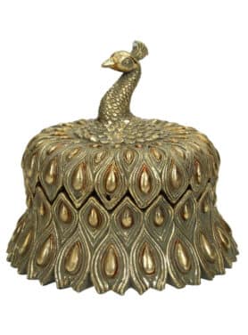 Gouden Opbergdoosje Pauw