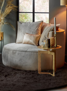 Loveseat Adele Velvet Beige 3 Rugkussens