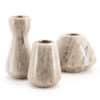 Set Van Drie Marmeren Kandelaren Met Gouden Accent