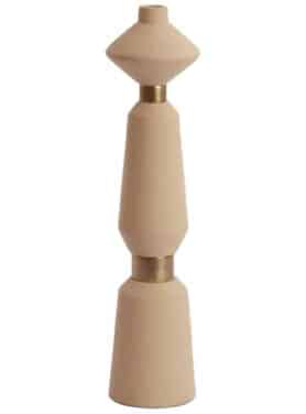 Beige Kandelaar Met Antiek Brons Afwerking Rond