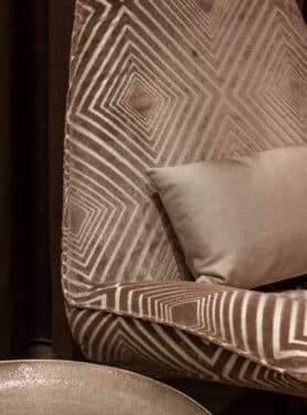 Bruin Stoffen Patroon Fauteuil