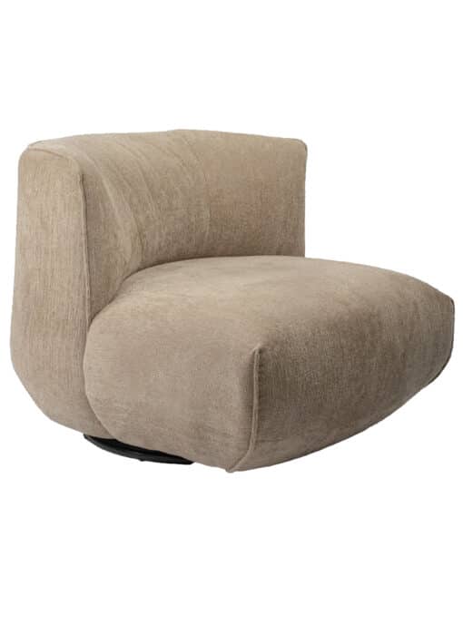 Fauteuil Beige Stof Met Draaivoet