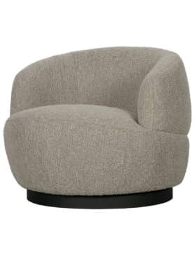 Fauteuil Draaiend Beige Bouclé