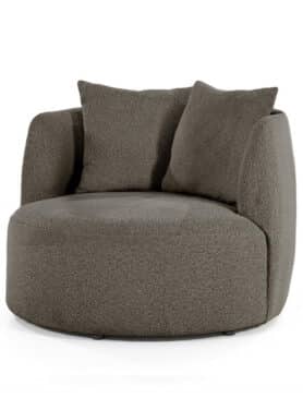 Fauteuil Rond Bruin Bouclé