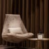 Fauteuil Stof Patroon Bruin