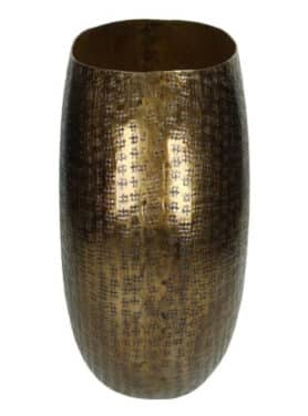 Halfronde Bronzen Bloempot Van Metaal Zijaanzicht