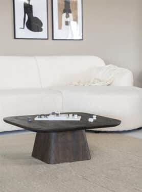 Vierkante Salontafel Donker Hout