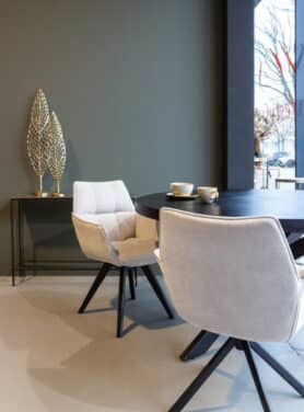 Zwarte Poten Onder Eetkamerstoel Beige