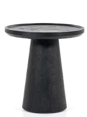 Mangohout Bijzettafel Rond Zwart