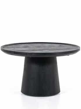 Ronde Salontafel Zwart Mangohout