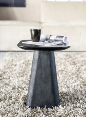 Vierkante Bijzettafel Zwart Mangohout