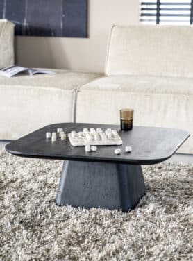 Vierkante Salontafel Zwart Mangohout