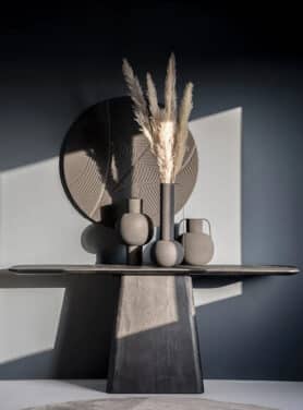 Zwarte Sidetable Mangohout Rechthoekig