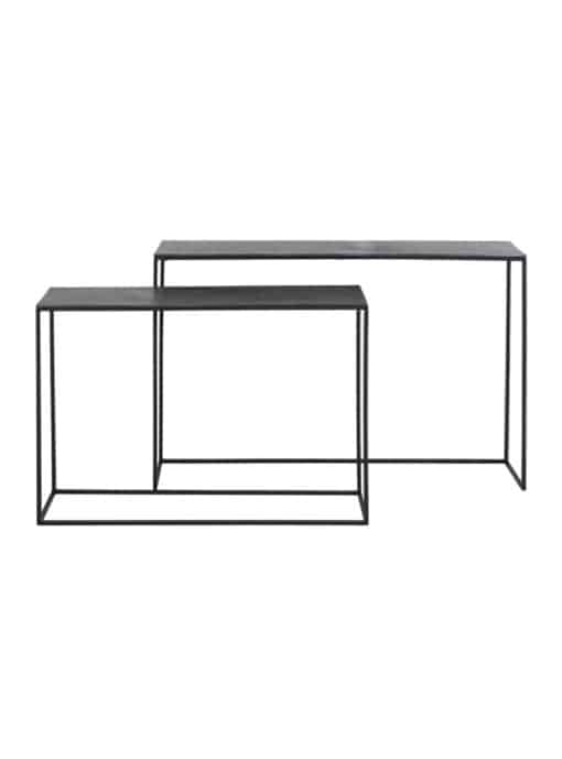 Zwarte Metalen Sidetable Set Van Twee