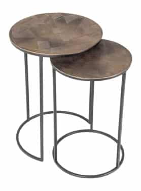 Aluminium Bijzettafel Goud Rond Iron