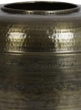 Antiek Bronzen Metalen Vaas Rond