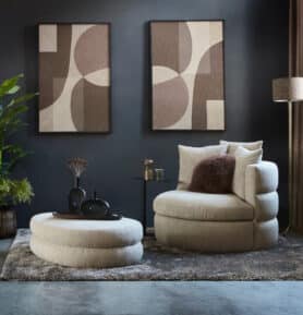 Beige Fauteuil Rond Stof