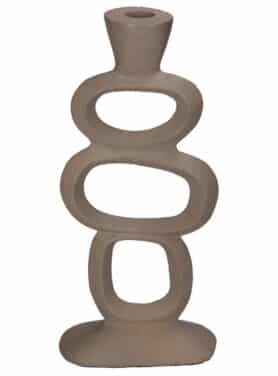 Beige Kandelaar Met Organische Vormen Opengewerkt