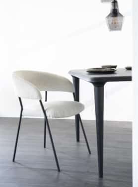 Bouclé Beige Eetkamerstoel Polyester