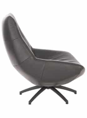 Draaivoet Onder Fauteuil Zwart Leer