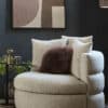 Fauteuil Beige Stof Rond