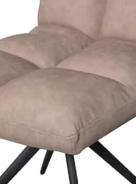 Gecapitonneerde Kussen Taupe Eetkamerstoel Leer