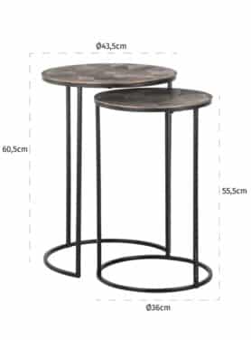 Gouden Bijzettafel Set Rond