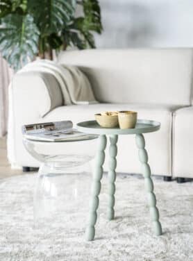 Groene Bijzettafel Gecombineerd Met Glazen Bijzettafel